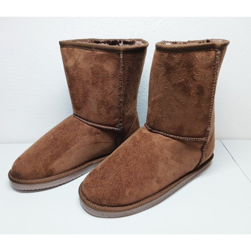 NWT, Snow Boots, Mid-Calf Faux Suede Slip-On with Soft Faux Fur Lining - Picture 5 of 12
